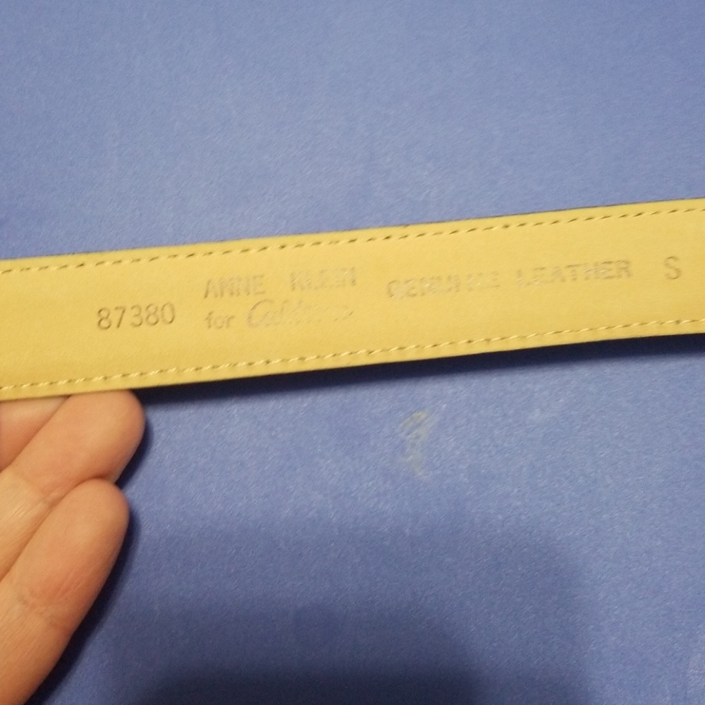 Anne Klein Olive Green Leather Belt - Picture 3 of 3